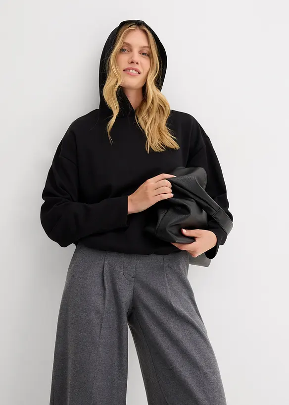 Mikina s kapucí, z mírně lesklé viskózové směsi, bonprix