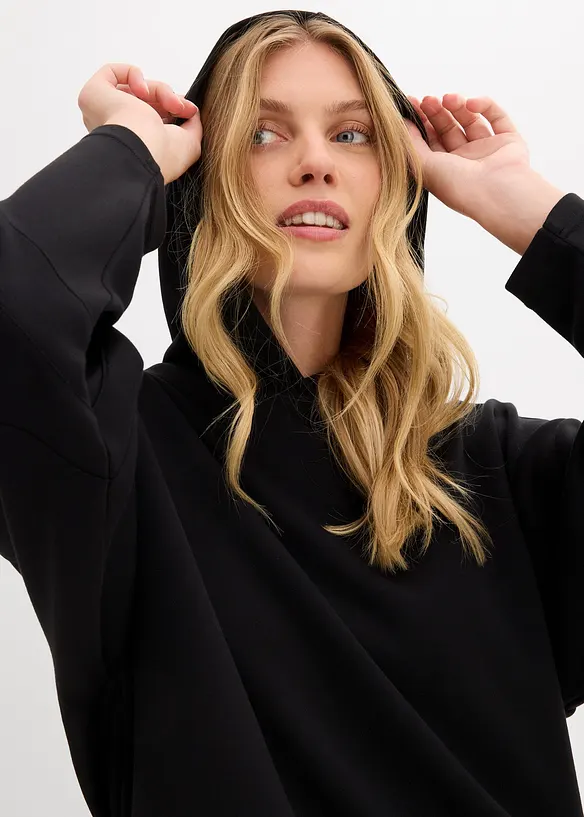 Mikina s kapucí, z mírně lesklé viskózové směsi, bonprix