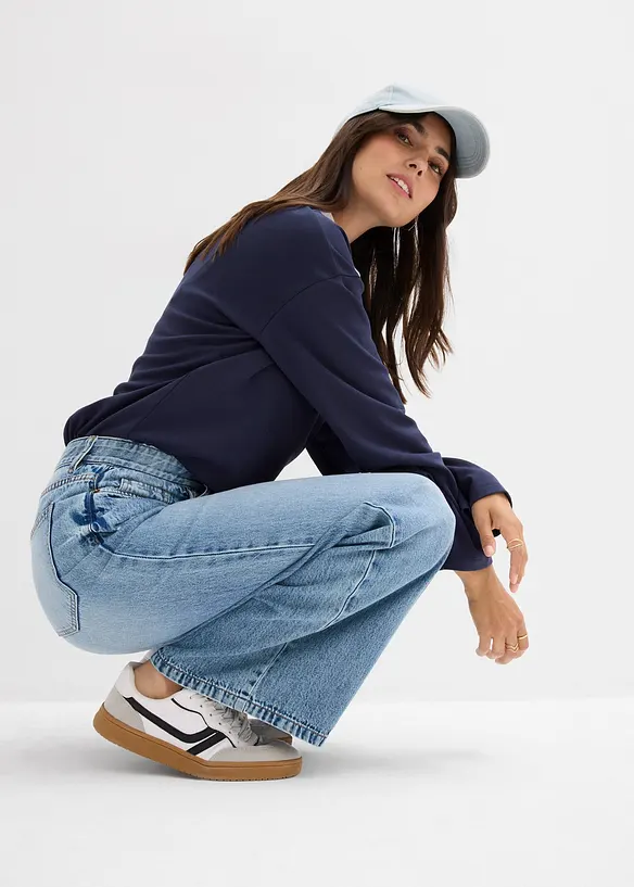 Džíny Baggy, Mid Waist, bonprix