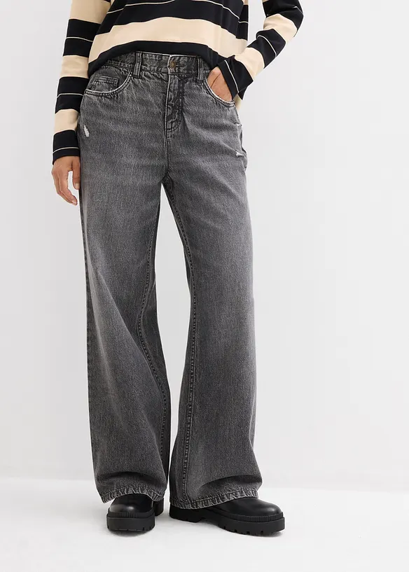 Džíny Baggy, Mid Waist, bonprix