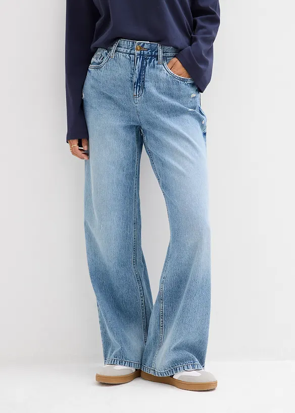 Džíny Baggy, Mid Waist, bonprix