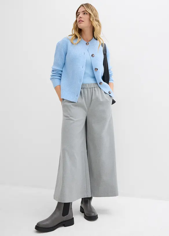 Culotte kalhoty s vlněným vzhledem, bonprix