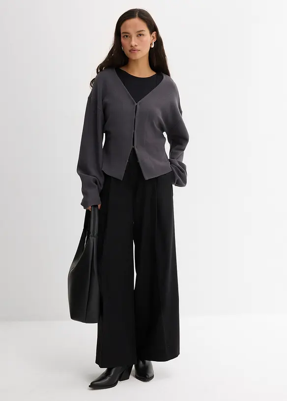 Kalhoty s postranními přezkami, z viskózové směsi, bonprix