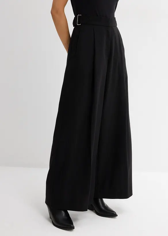 Kalhoty s postranními přezkami, z viskózové směsi, bonprix