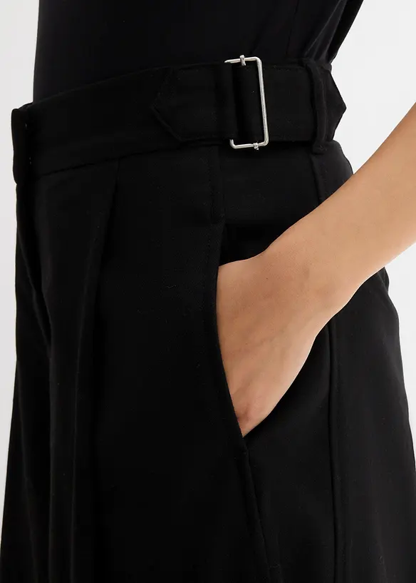Kalhoty s postranními přezkami, z viskózové směsi, bonprix
