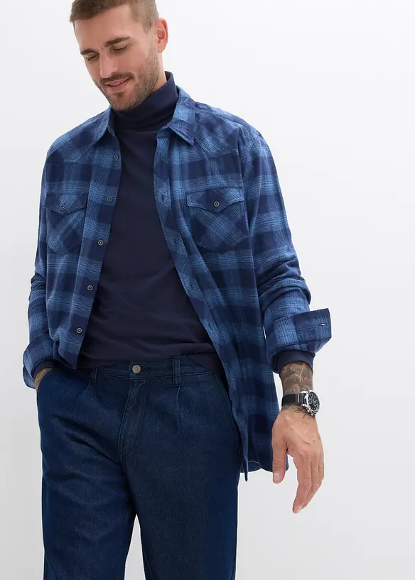 Džíny Loose Fit se sklady v pase, Straight, bonprix