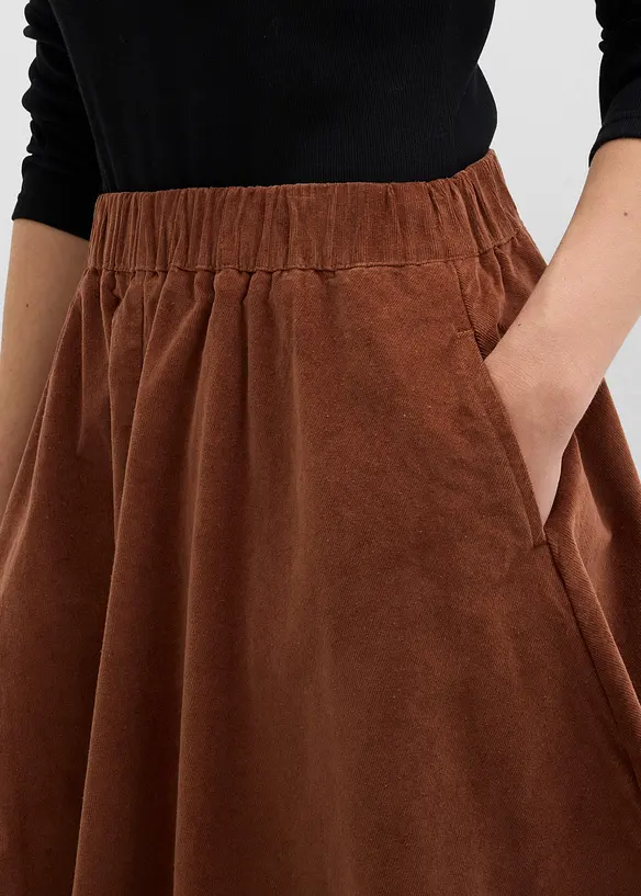 Manšestrová sukně ze směsi s bavlnou, bonprix