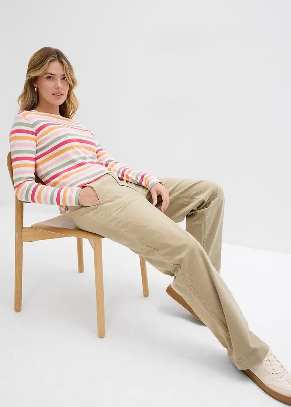 Manšestrové kalhoty ze směsi s bavlnou, bonprix