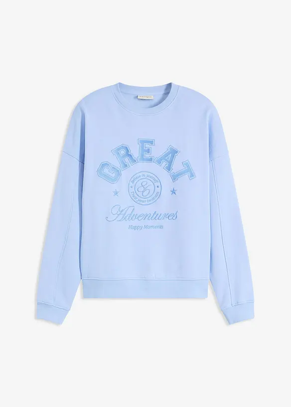 Oversize mikina z čisté bavlny, bonprix