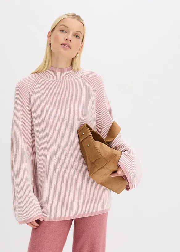 Oversize svetr se stojáčkem, bonprix