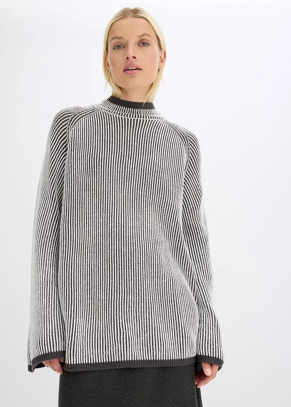 Oversize svetr se stojáčkem, bonprix