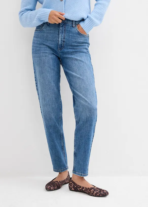 Mom džíny, High Waist, zkrácené, bonprix