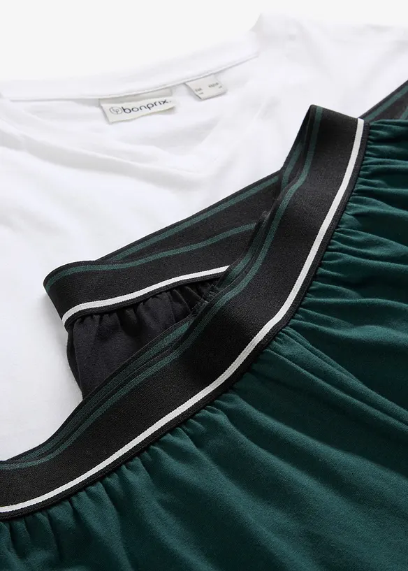 Triko a 2 pyžamové kalhoty z čisté organické bavlny (3dílná souprava), bonprix