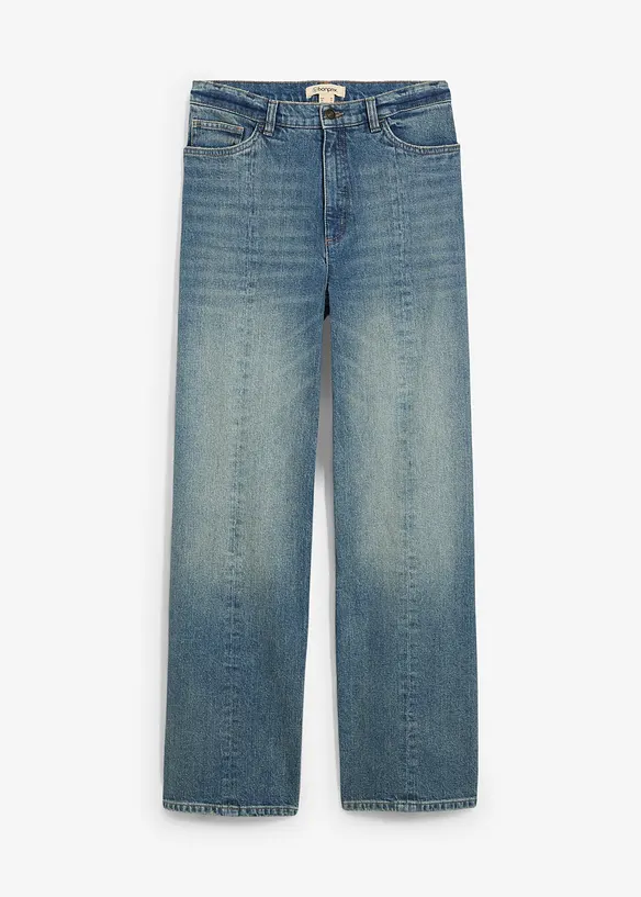 Džíny Straight Loose, High Waist, Low Stretch, bonprix