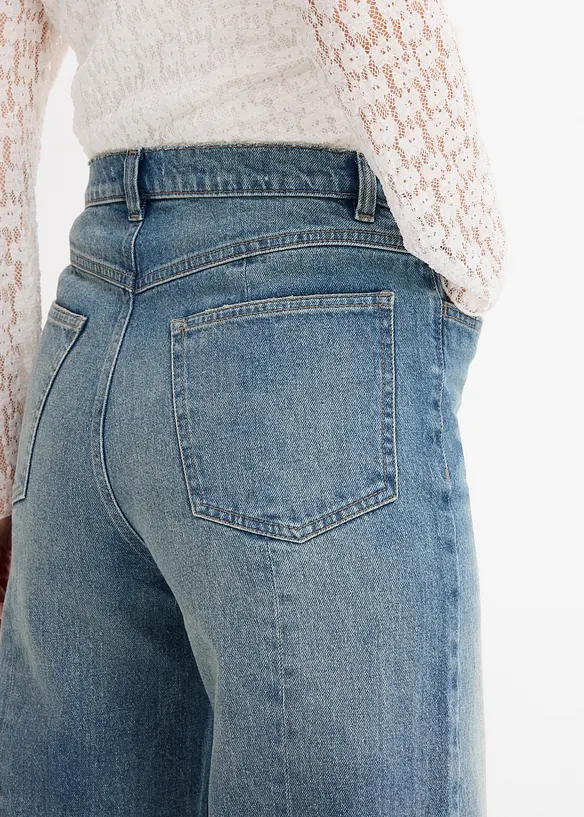 Džíny Straight Loose, High Waist, Low Stretch, bonprix