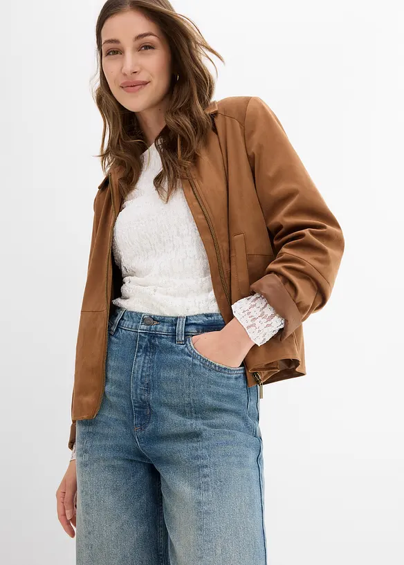 Džíny Straight Loose, High Waist, Low Stretch, bonprix