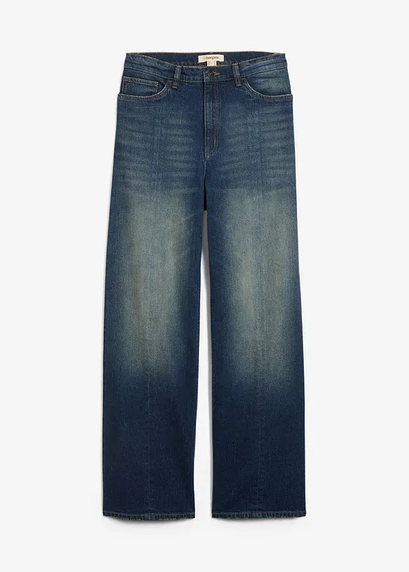 Džíny Straight Loose, High Waist, Low Stretch, bonprix