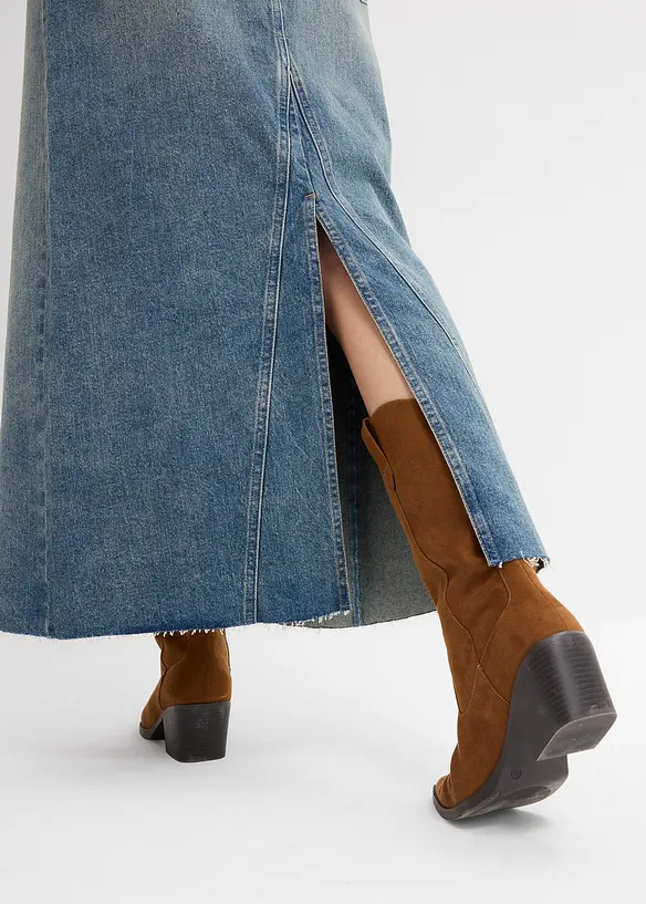 Džínová maxi sukně, Mid Waist, bonprix