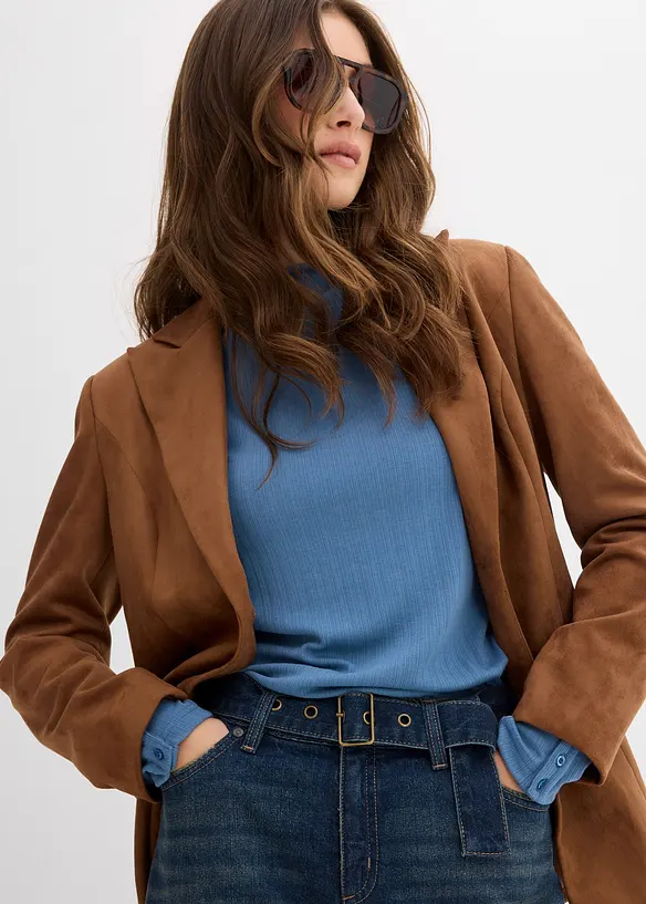 Džíny Barrel s páskem, Mid Waist, bonprix