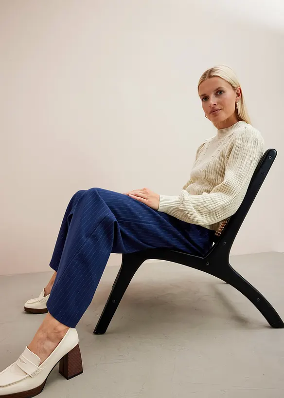 Kalhoty Palazzo ve vlněném vzhledu, bonprix