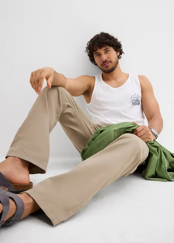 Keprové kalhoty z čisté bavlny Regular Fit, Straight, bonprix