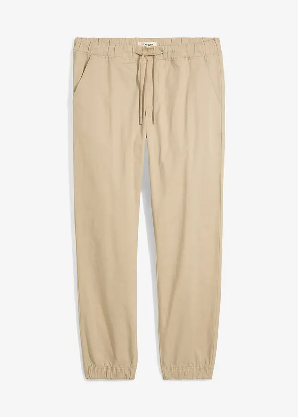 Relaxed Fit strečové chino kalhoty bez zapínání, Straight, bonprix