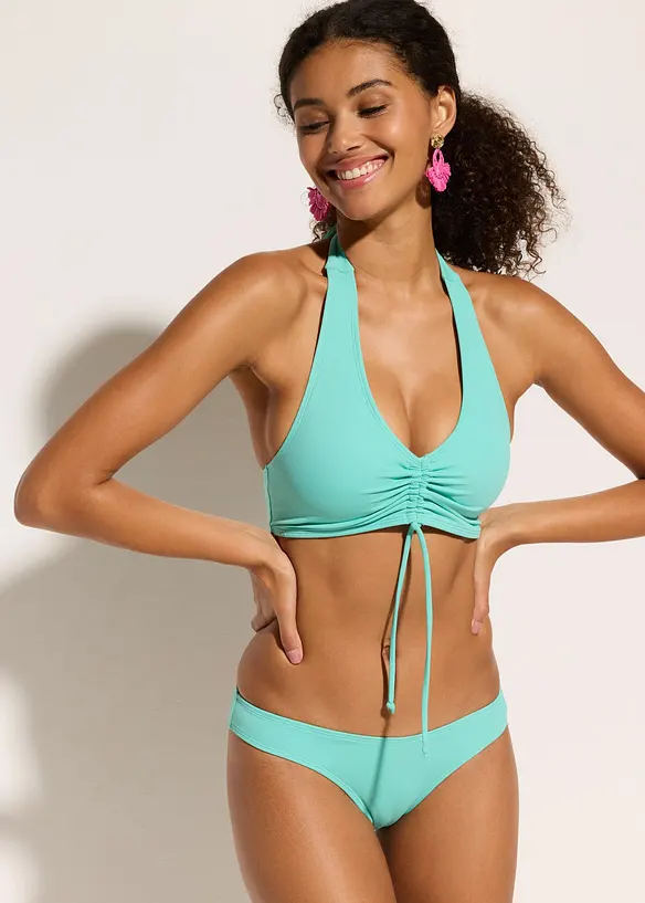 Bikiny s ramínkem kolem krku a nařasením (2dílná souprava), bonprix