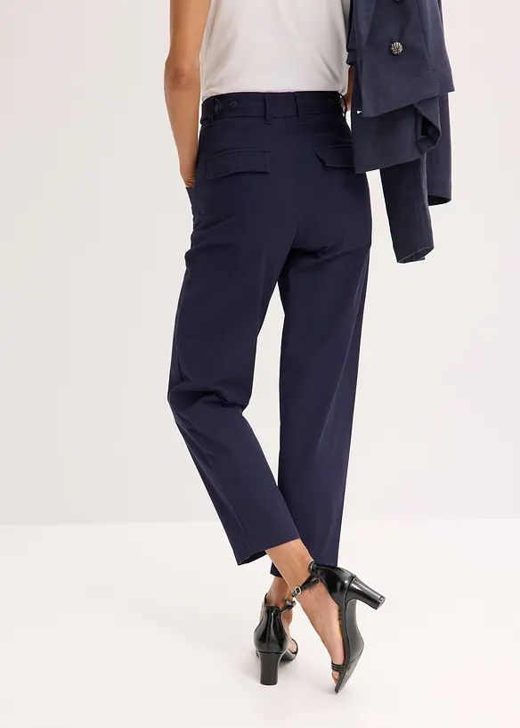 Saténové kalhoty se střihem Tapered Fit, bonprix