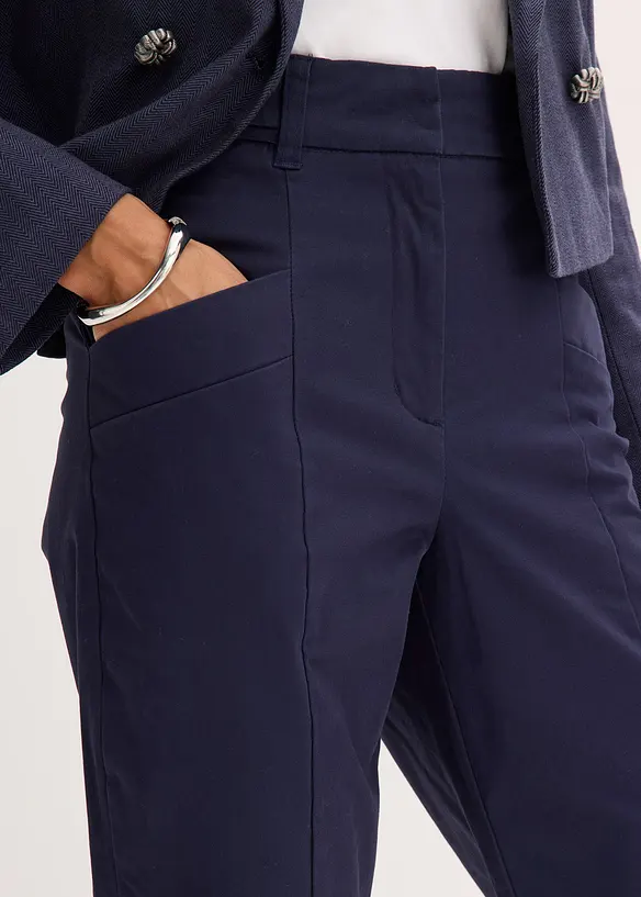Saténové kalhoty se střihem Tapered Fit, bonprix