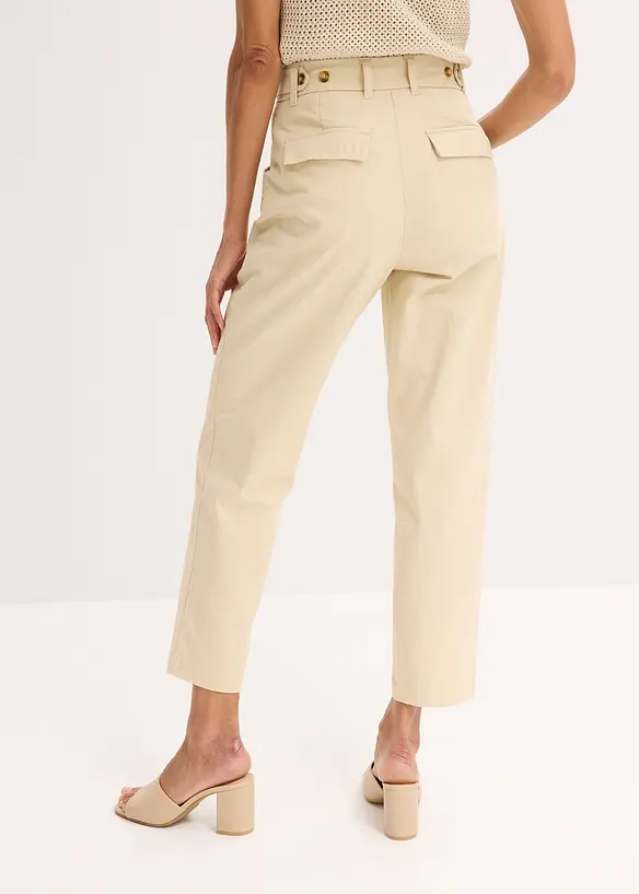 Saténové kalhoty se střihem Tapered Fit, bonprix