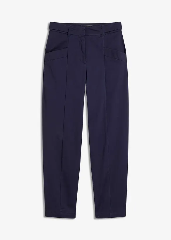 Saténové kalhoty se střihem Tapered Fit, bonprix