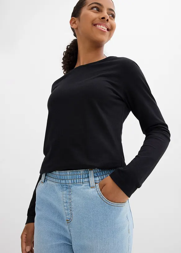 Džíny bez zapínání, Mid Waist (2 páry v balení), bonprix