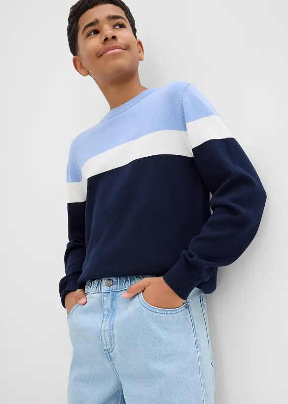 Džíny Loose Fit bez zapínání, s pohodlným pasem, Straight, bonprix