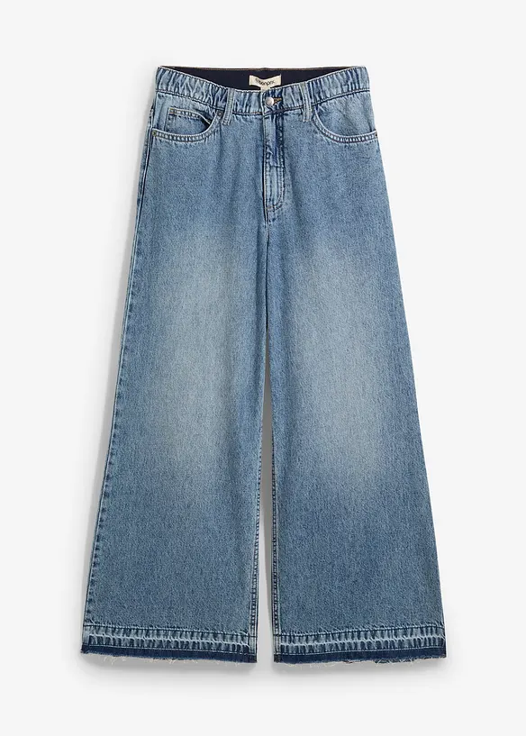 Džíny Wide Leg, High Waist, zkrácené, bonprix