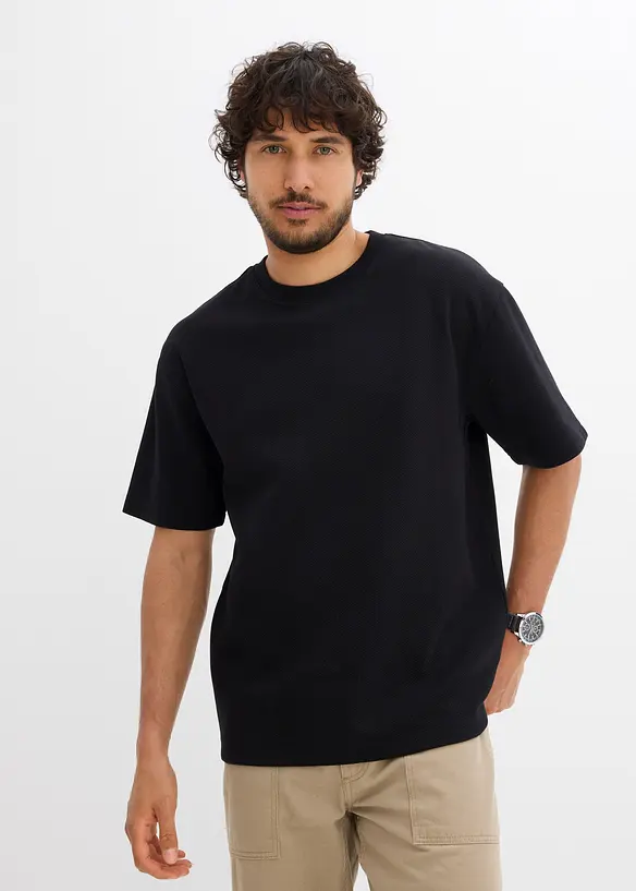 Tričko z těžkého strukturovaného žerzeje, Loose Fit, bonprix