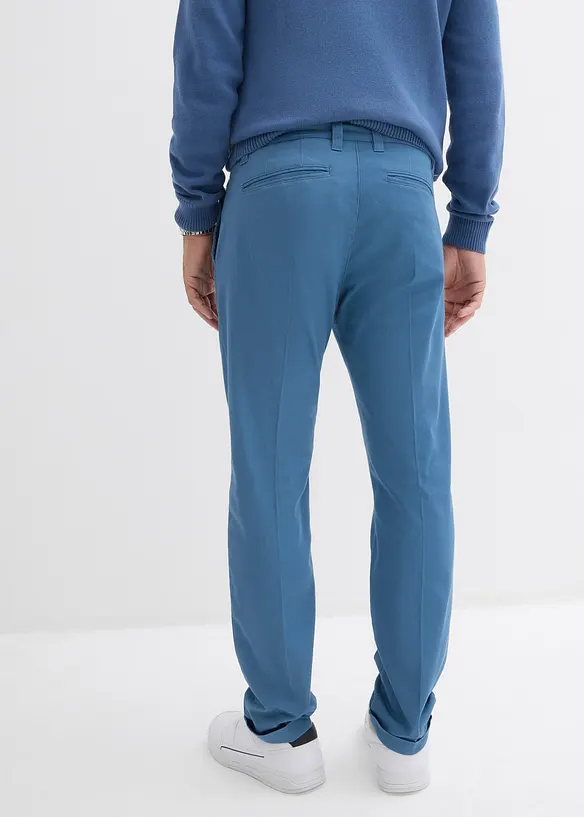 Kalhoty se sklady u pasu z bavlněného kepru, Regular Fit, Straight, bonprix