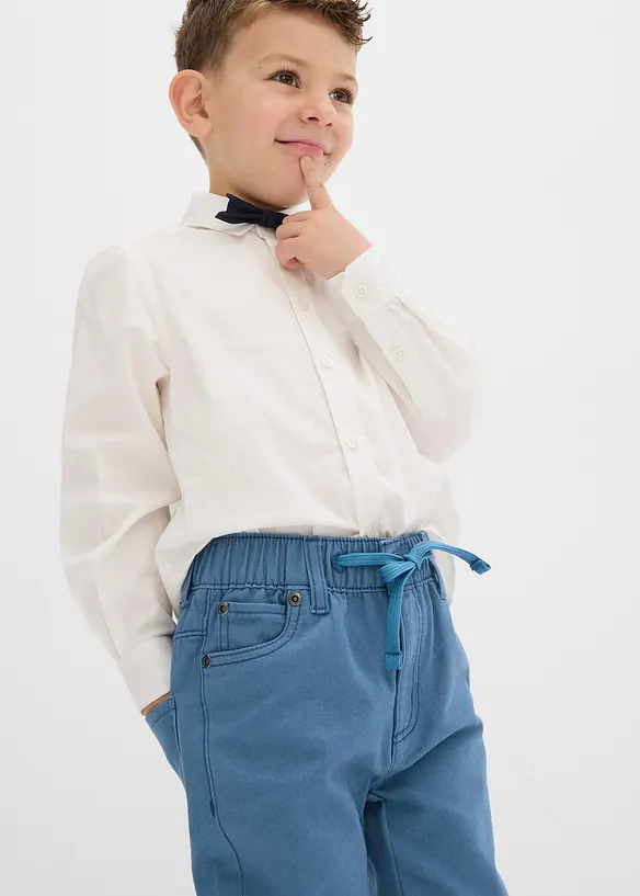 Kalhoty bez zapínání z čisté bavlny, Regular Fit, Straight, bonprix