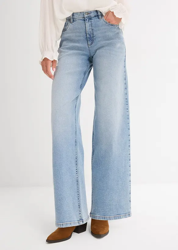 Džíny Wide Leg, High Waist, bonprix