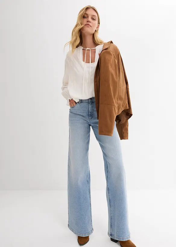 Džíny Wide Leg, High Waist, bonprix
