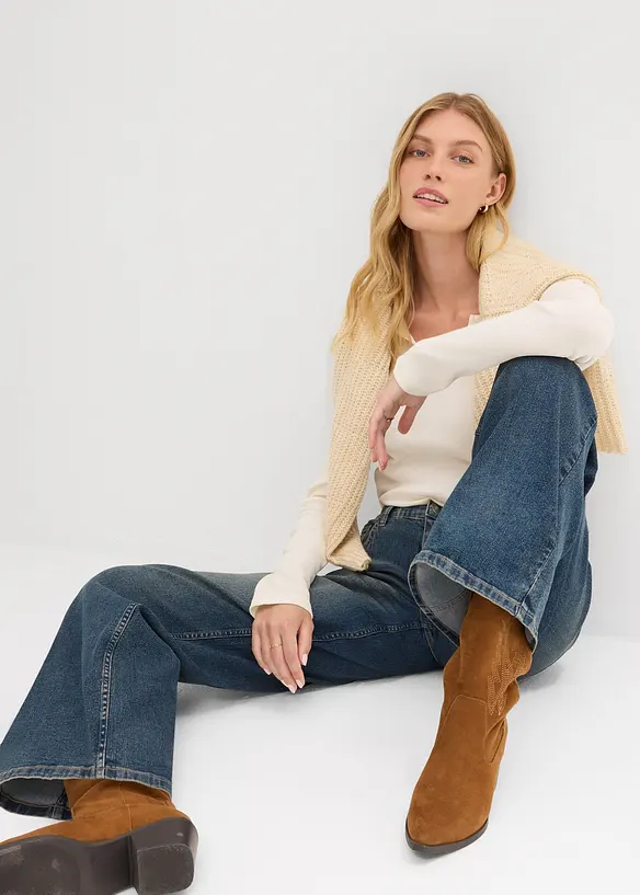 Džíny Wide Leg, High Waist, bonprix