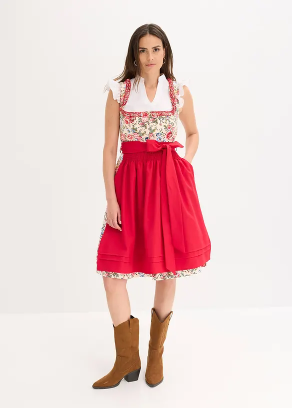 Kroj ve stylu dirndl s vyšívanou zástěrou (2dílná souprava), bonprix