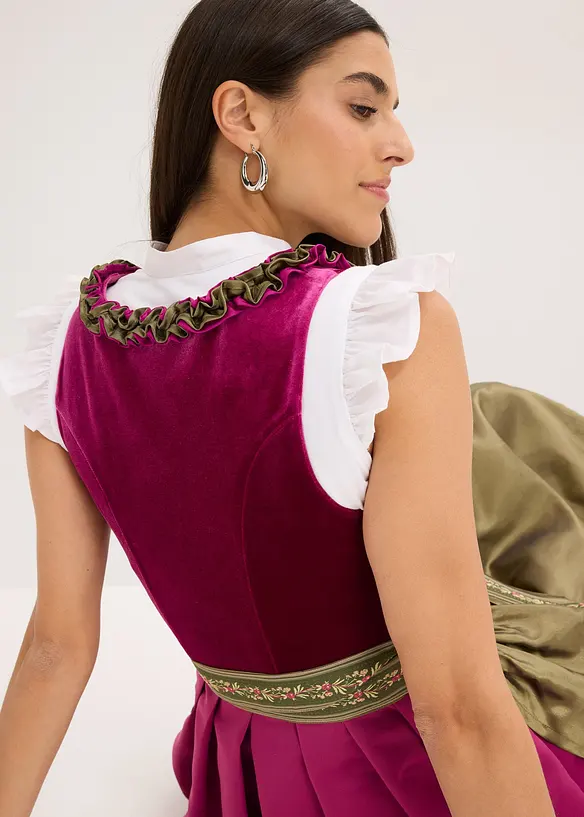 Kroj Dirndl se sametem, v délce midi (2dílná souprava), bonprix