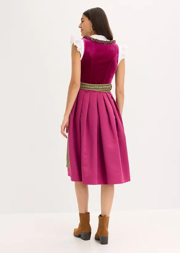 Kroj Dirndl se sametem, v délce midi (2dílná souprava), bonprix
