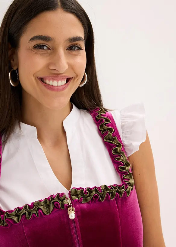 Kroj Dirndl se sametem, v délce midi (2dílná souprava), bonprix