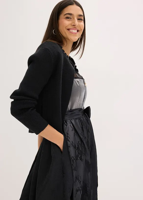 Kroj ve stylu dirndl se sametem, v délce midi (2dílná souprava), bonprix