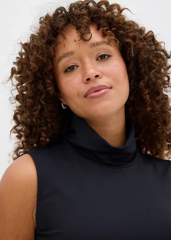 Top s rolákovým límcem, z elastického polyamidového materiálu, bonprix