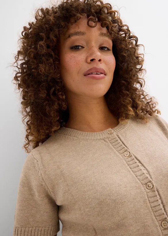 Pletený kabátek s krátkým rukávem, bonprix