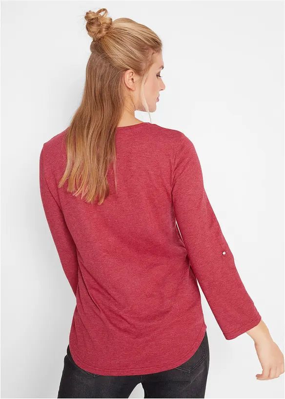 Bavlněné triko Henley s knoflíkovou légou, bonprix