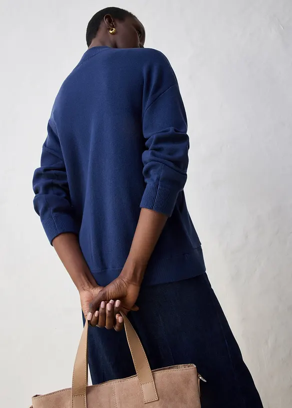 Oversize pletený kabátek s merino vlnou, bonprix