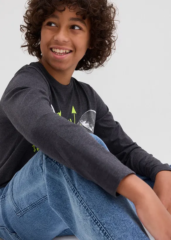 Cargo džíny bez zapínání Loose Fit, s podílem streče, bonprix